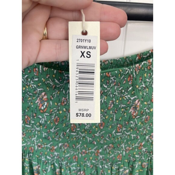 Max Studio Green Floral Skirt Size‎ XS Ruched Waist - Picture 4 of 5